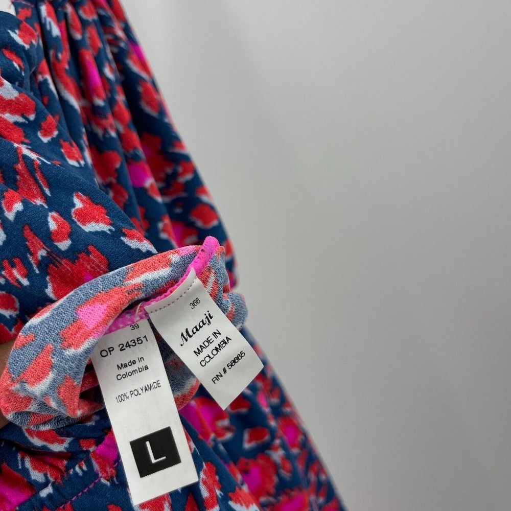 Maaji Dress Pink Blue Red Fragrant And Celebratory Giacinta Tassels Mini Size L - Picture 5 of 6